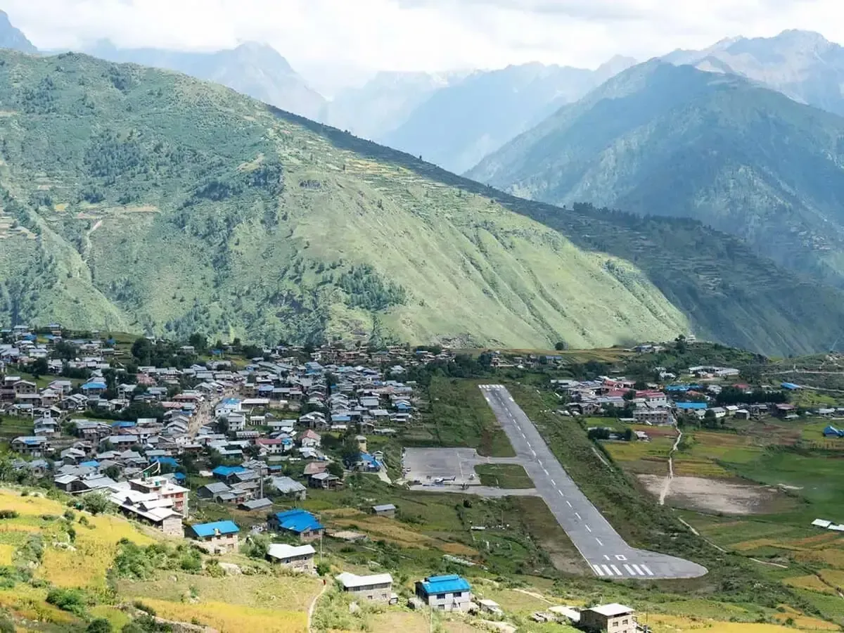 FLY TO SIMIKOT AND WAIK TO LODGE ,   B/L/D